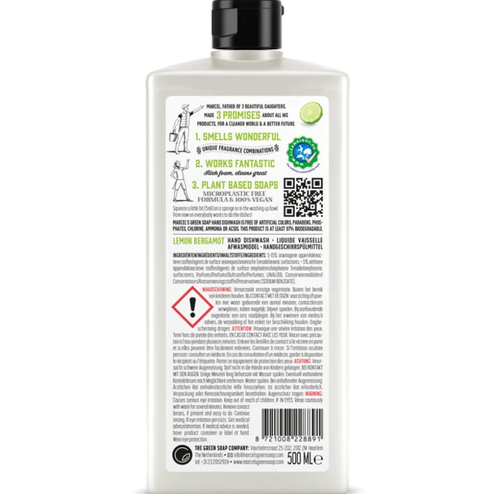6x Marcel's Green Soap Afwasmiddel Lemon & Bergamot 500 ml
