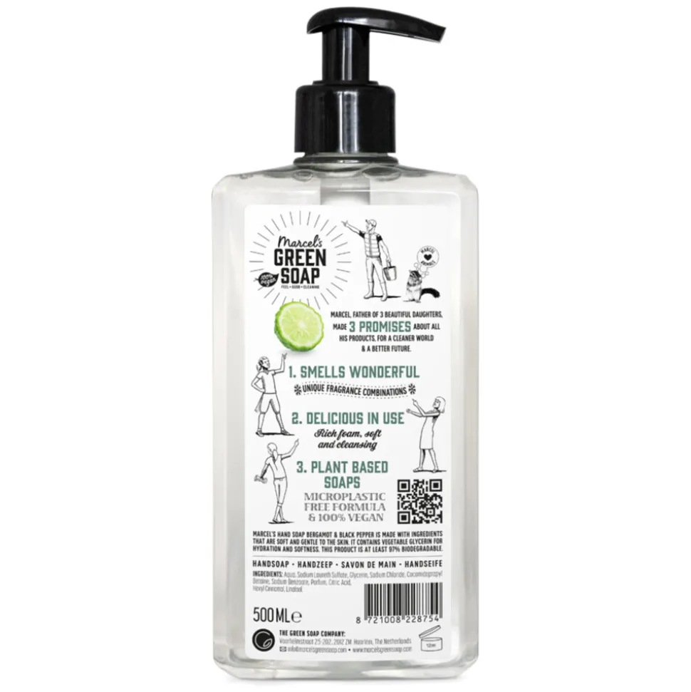 6x Marcel's Green Soap Handzeep Bergamot & Black Pepper 500 ml
