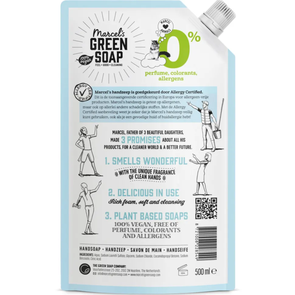 6x Marcel's Green Soap Handzeep 0% Navulling 500 ml
