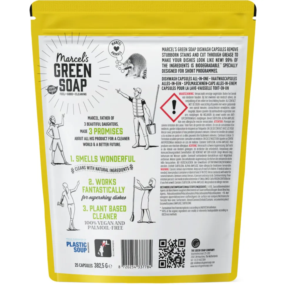 5x Marcel's Green Soap Vaatwascapsules Eco All-In-One 25 stuks