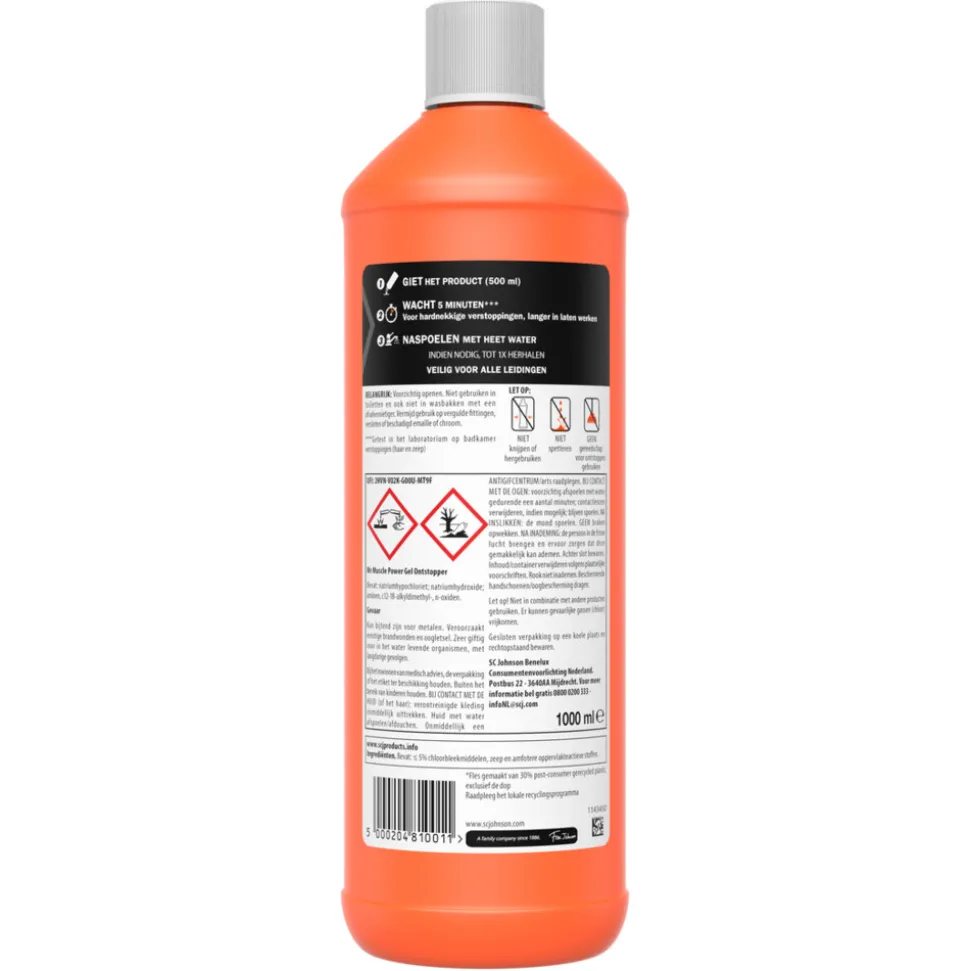 6x Mr. Muscle Power Gel Ontstopper 1000 ml