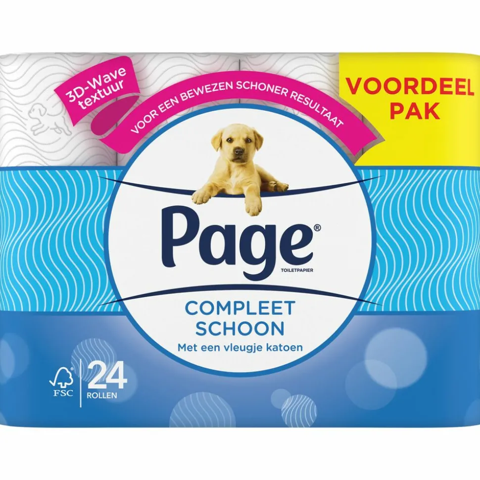 3x Page Toiletpapier Compleet Schoon 2-laags 24 stuks