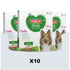 10x Smolke Hondenvoer Vers Gestoomd Wild Graanvrij 395 gr