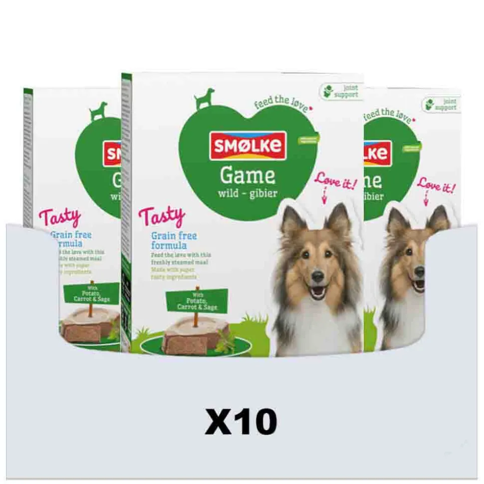 10x Smolke Hondenvoer Vers Gestoomd Wild Graanvrij 395 gr