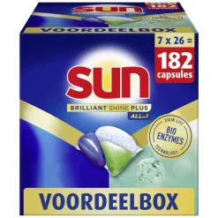 7x Sun Brilliant Shine+ All-in 1 Vaatwascapsules 26 stuks