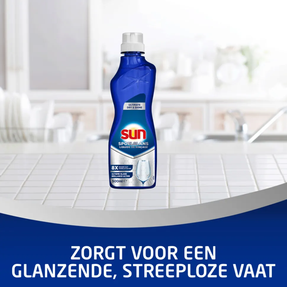 4x Sun Spoelglansmiddel Dry & Shine 500 ml