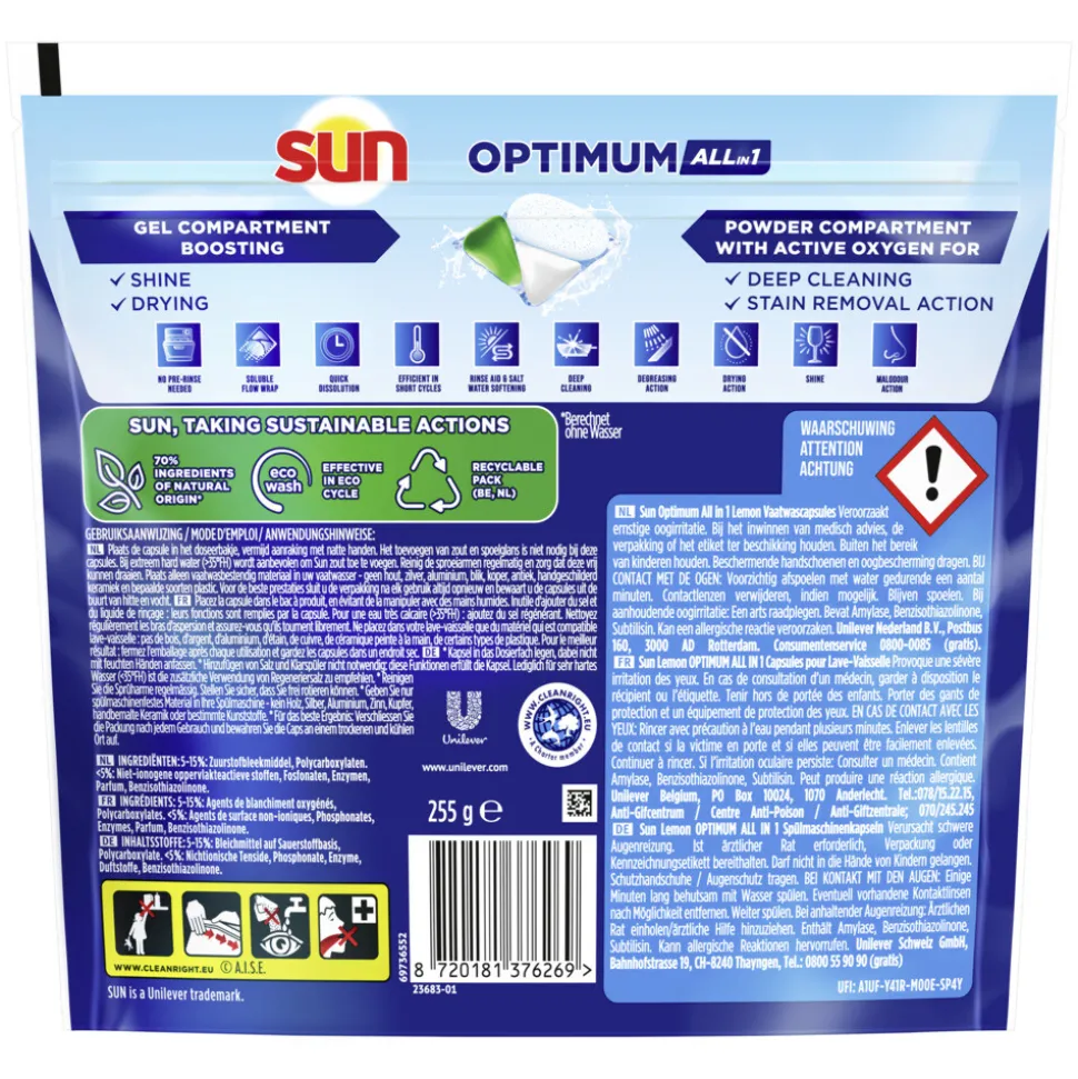 8x Sun Vaatwascapsules Citroen 17 stuks