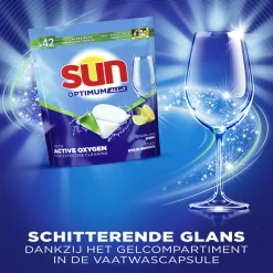 6x Sun Vaatwascapsules Optimum All-in-1 Citroen 42 stuks