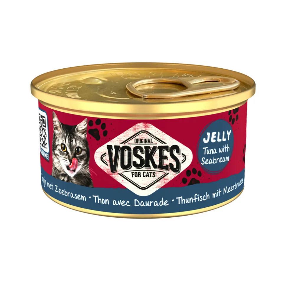 24x Voskes Kattenvoer Nat Tonijn met Zeebrasem 85 gr