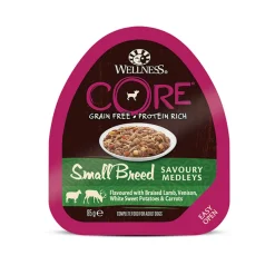 12x Wellness Core Hondenvoer Small Savoury Medleys Lam - Hert 85 gr