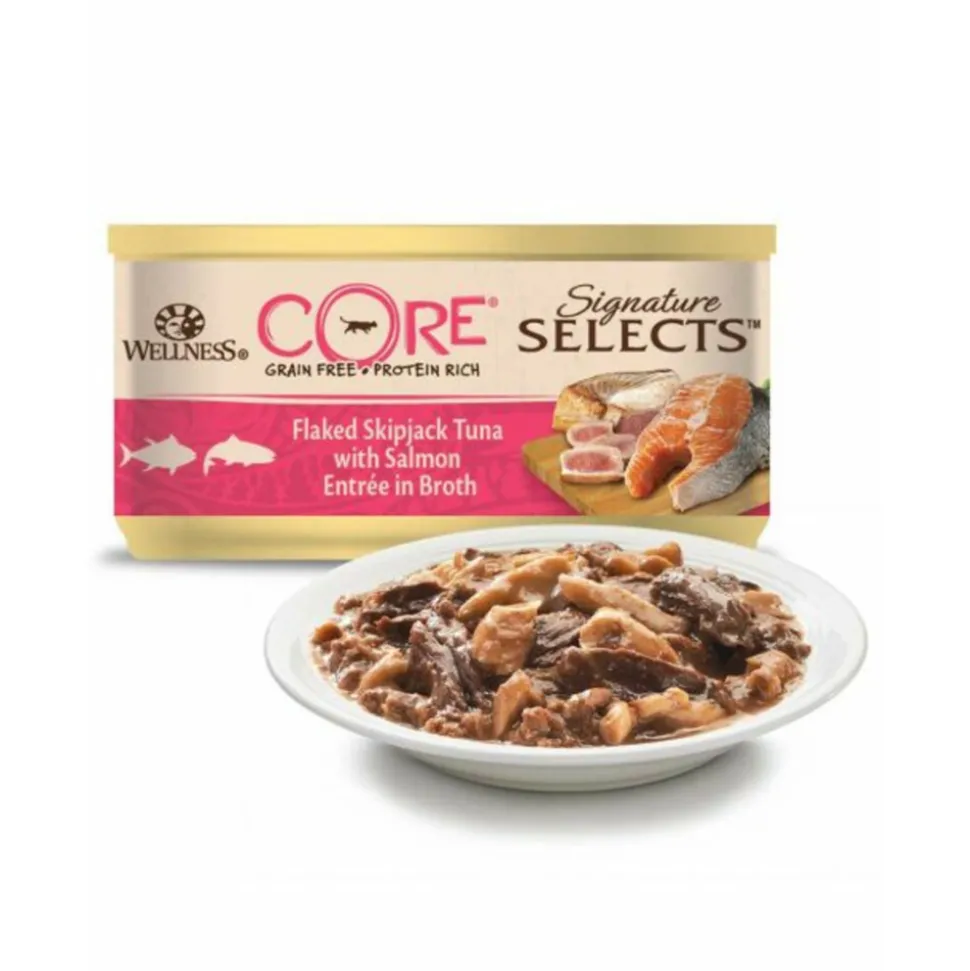 24x Wellness Core Kattenvoer Signature Selects Flaked Tonijn - Zalm 79 gr