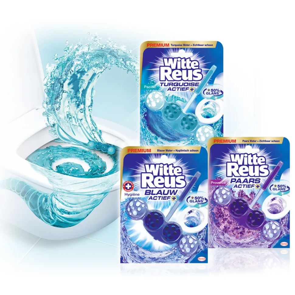 10x Witte Reus Toiletblok Turquoise Actief 2 stuks