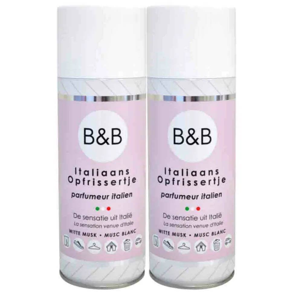 2x B&B Italiaanse Wasparfum Opfrissertje Witte Musk 400 ml