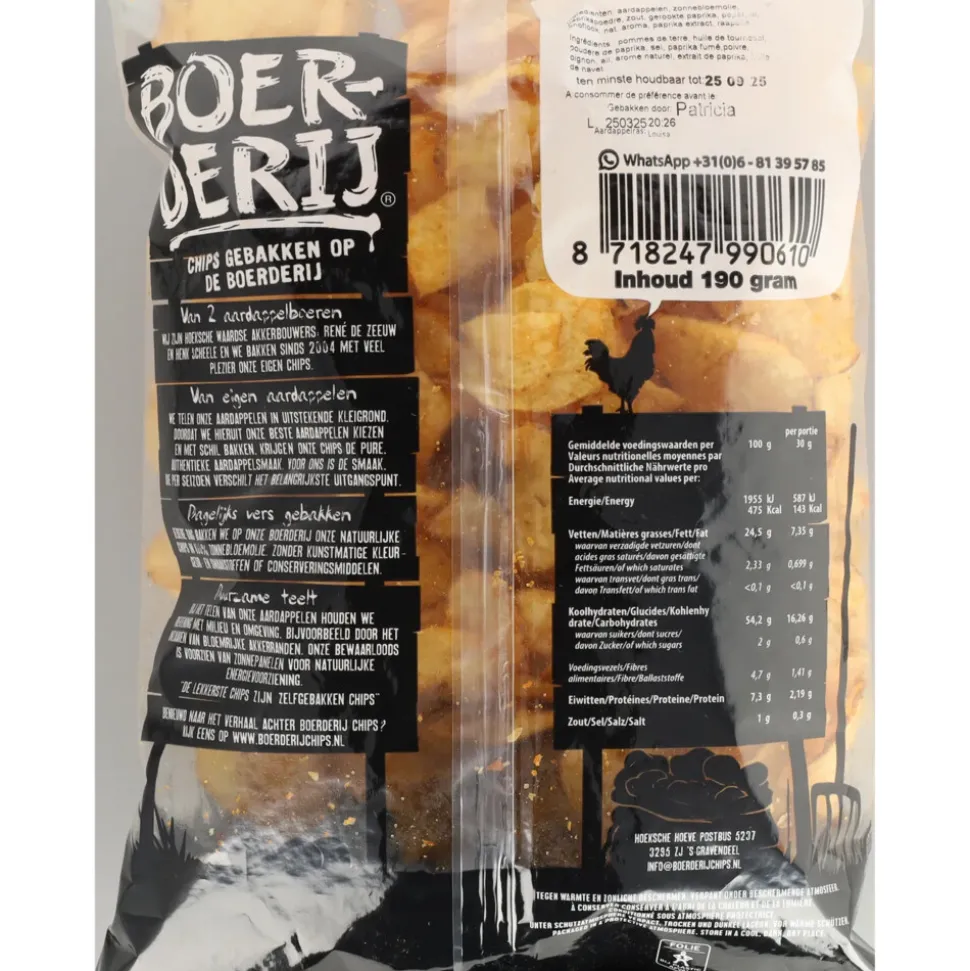 3x Boerderij Chips Paprika 190 gr