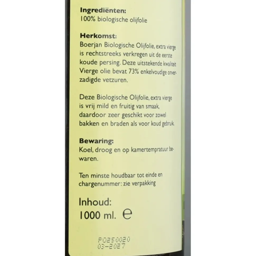 3x Boerjan Olijfolie Extra Virgin Bio 1 liter