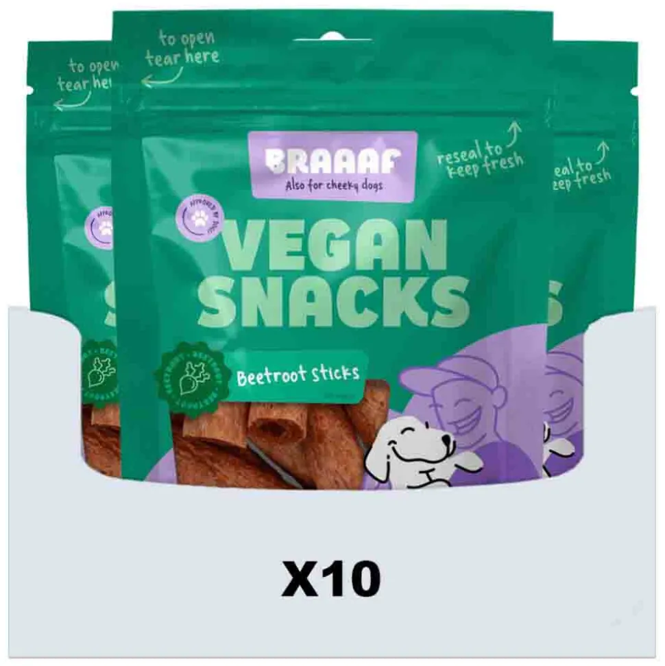 10x Braaaf Sticks Hondensnack Bieten 6 cm 80 gr