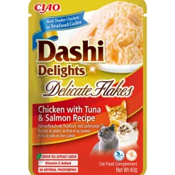 12x Ciao Dashi Delights Delicate Flakes Kattenvoer Nat Chicken & Tuna & Salmon 40 gr