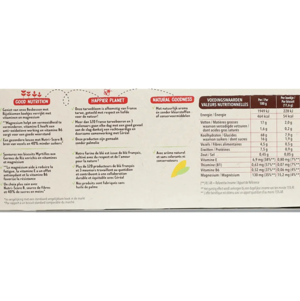 12x Céréal Koekjes Bosbessen Rijstkiemen 140 gr