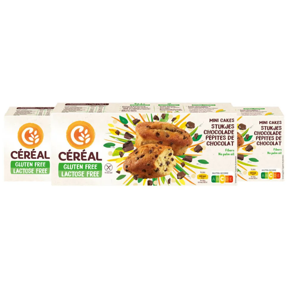 3x Céréal Mini Cakes met stukjes Chocolade Glutenvrij en Lactosevrij 230 gr