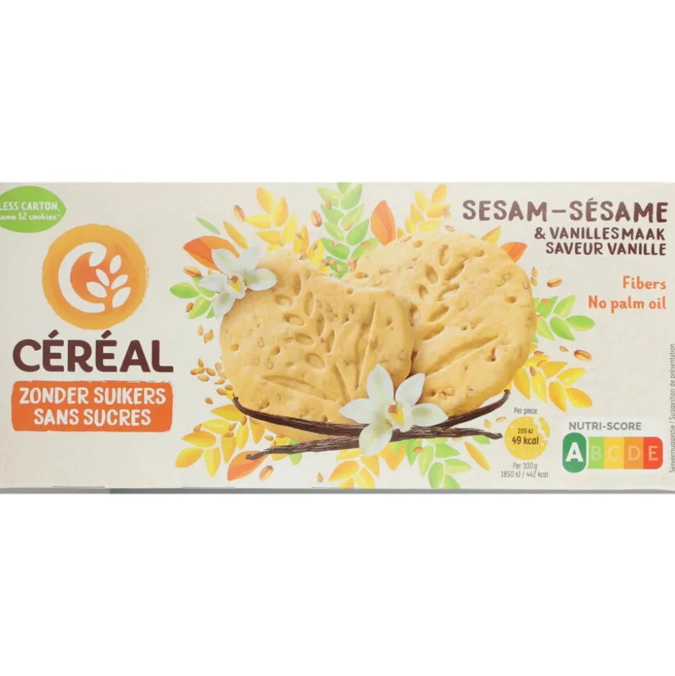 12x Céréal Sesamkoekjes met Vanillesmaak 132 gr