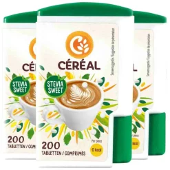 3x Céréal Stevia Sweet 200 tabletten