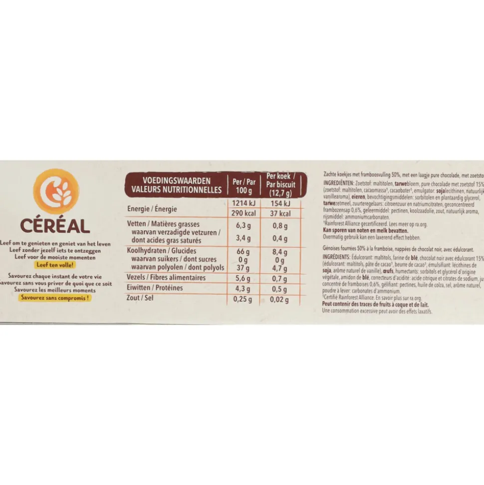 8x Céréal Zachte Koekjes Framboos Delight 140 gr