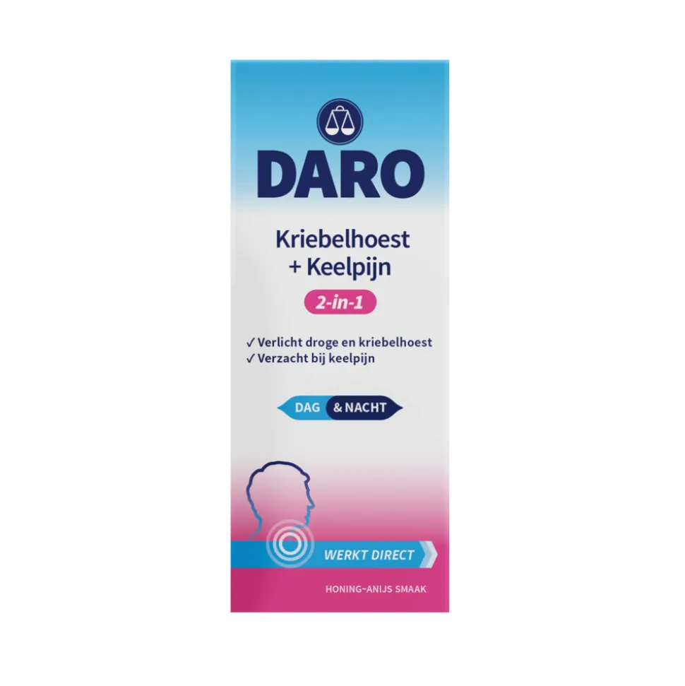 2x Daro 2-in-1 Kriebelhoest + Keelpijn 150 ml