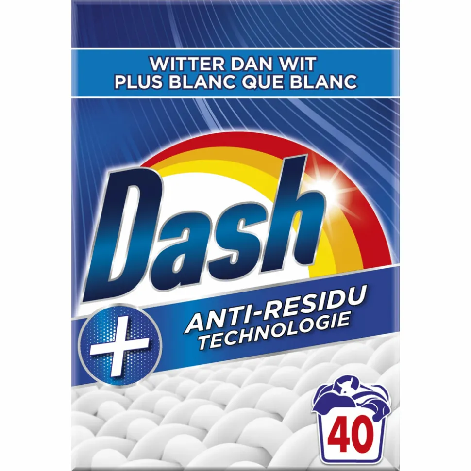 3x Dash Waspoeder Witter dan Wit 40 Wasbeurten 2,4 kg