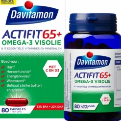2x Davitamon Actifit 65+ Omega-3 Visolie 80 capsules