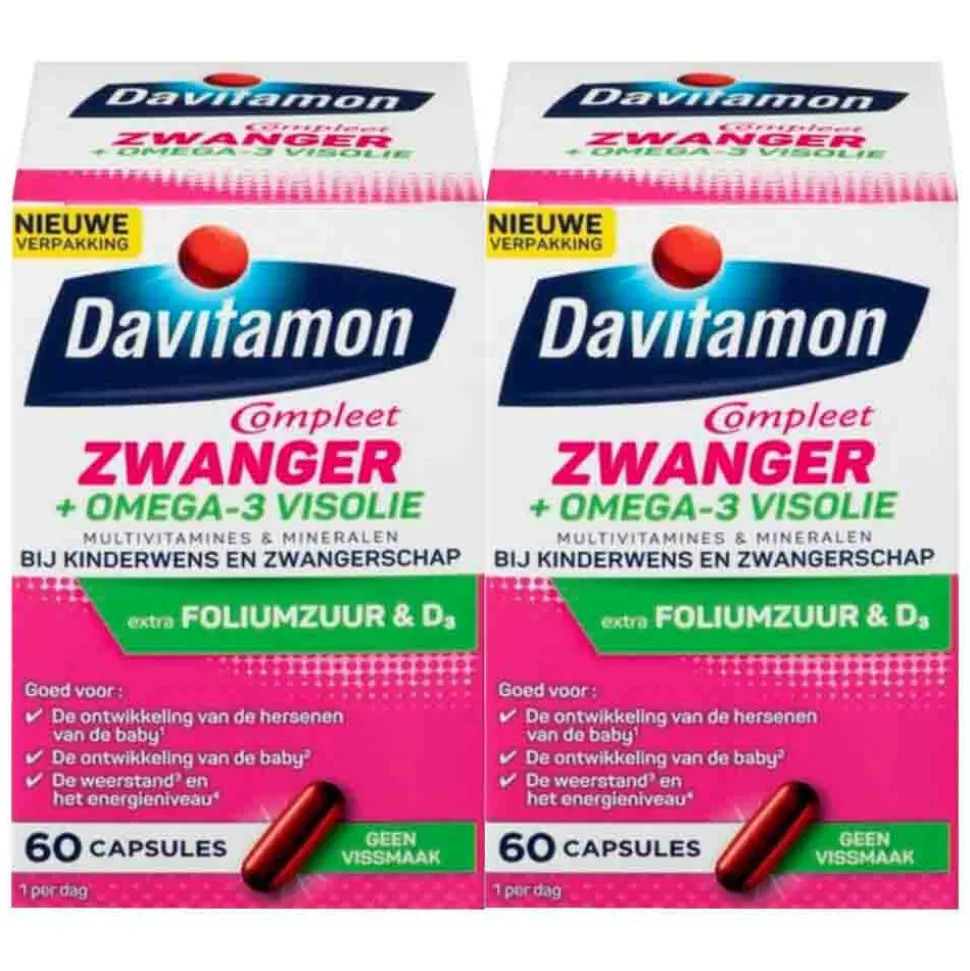 2x Davitamon Compleet Mama Omega-3 Visolie 60 capsules