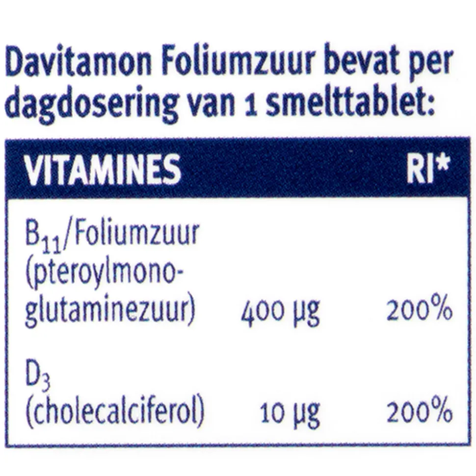 2x Davitamon Foliumzuur 84 smelttabletten