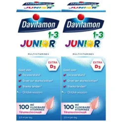2x Davitamon Junior 1+ Framboos 100 ml