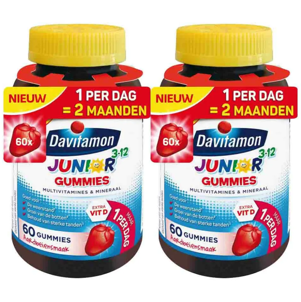 2x Davitamon Junior Gummies 3-12 jaar 60 gummies
