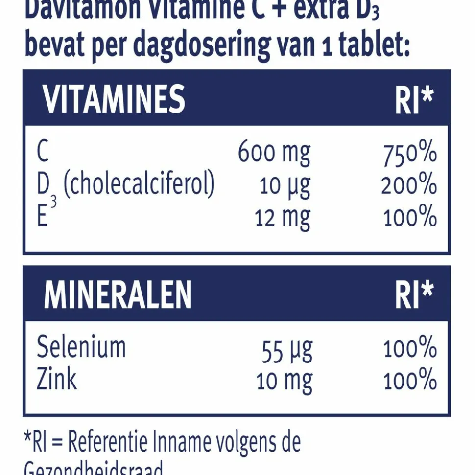 2x Davitamon Vitamine C Hoog Gedoseerd + Extra D3 42 tabletten