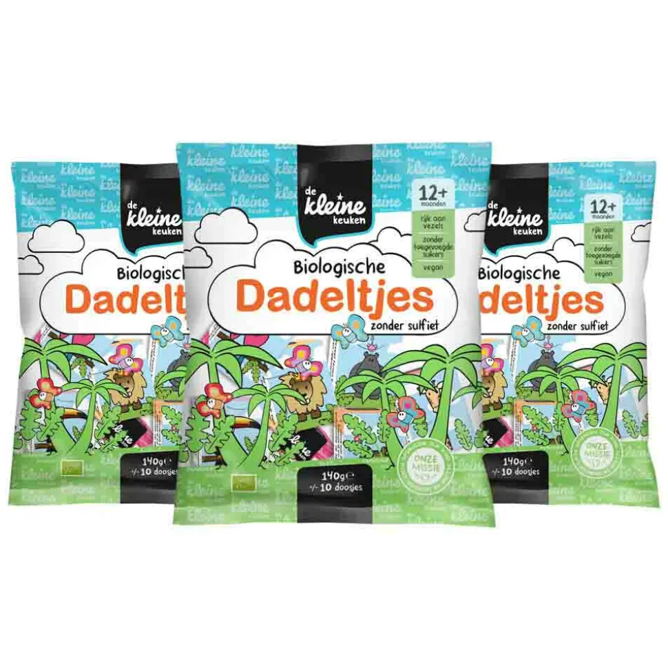 3x de Kleine Keuken Bio Dadeltjes 140 gr