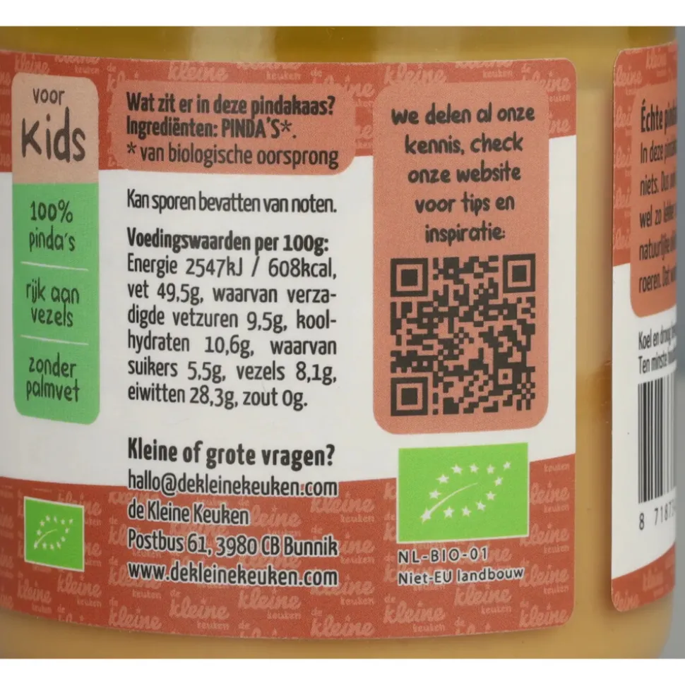 3x de Kleine Keuken Bio Pindakaas 6-8 mnd 250 gr