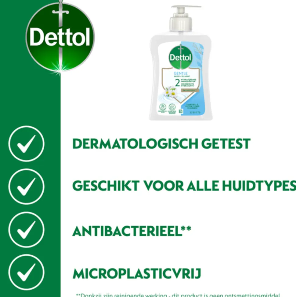 6x Dettol Handzeep Extra Care Kamille 250 ml