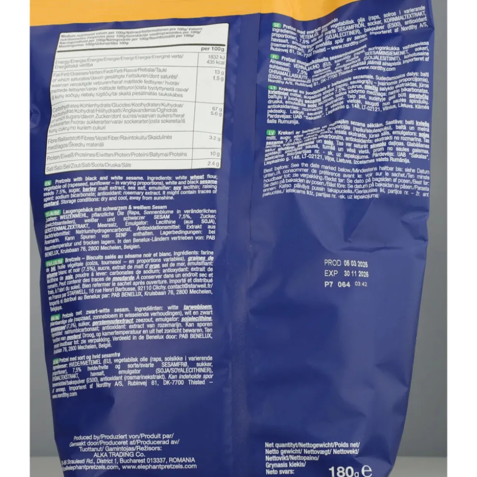 6x Elephant Pretzels Sesam 180 gr
