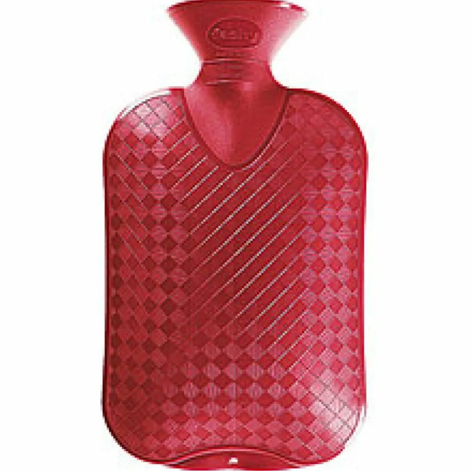 2x Fashy Warmwaterzak Enkele Ribbel Cranberry 2 liter