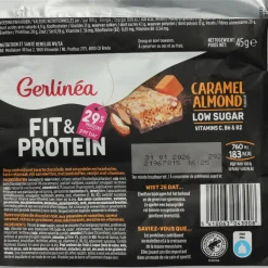 16x Gerlinea Fit & Protein Reep Caramel Almond 45 gr