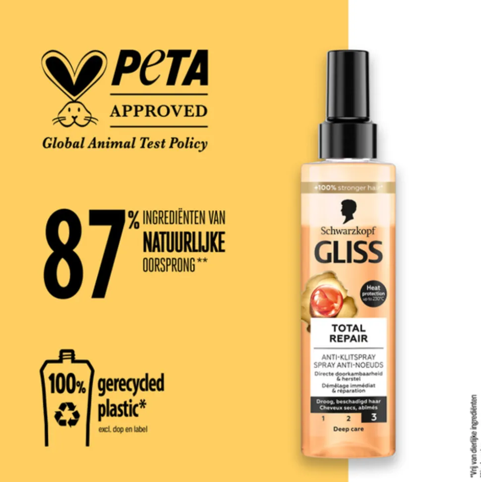 6x Gliss Anti-klit Spray Total Repair 200 ml