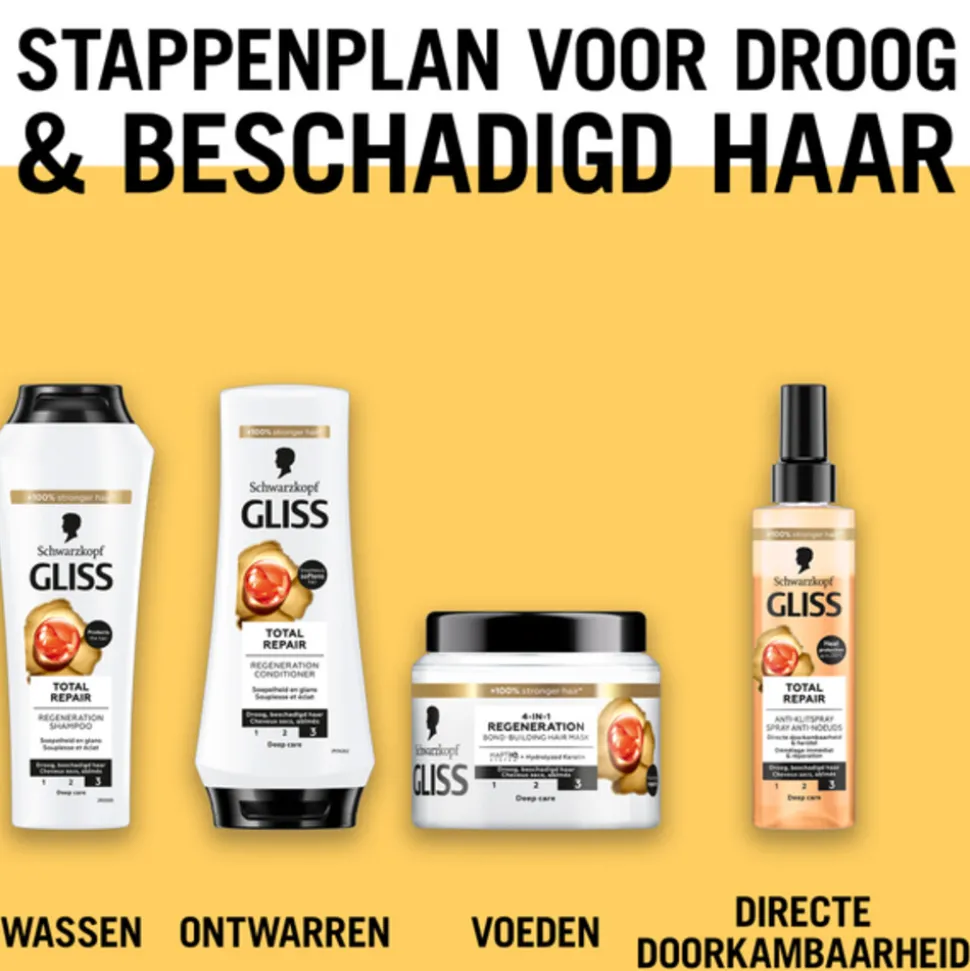 6x Gliss Anti-klit Spray Total Repair 200 ml