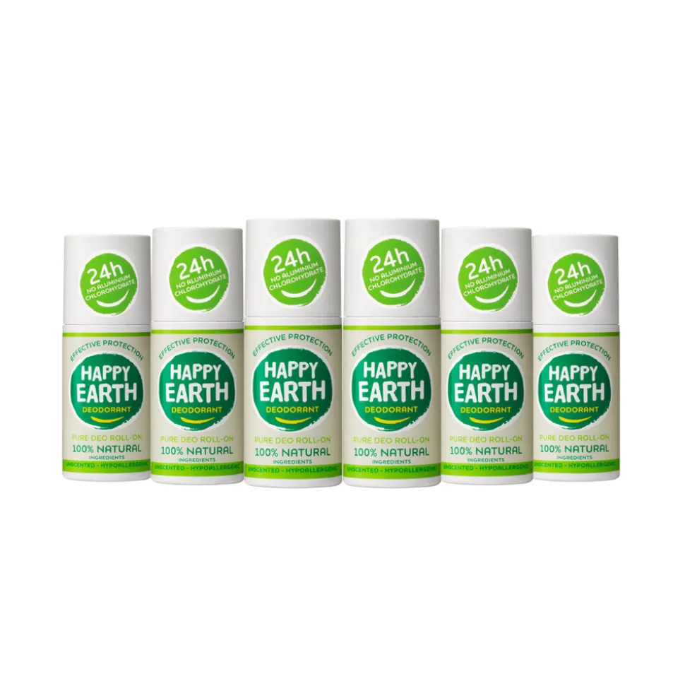 6x Happy Earth 100% Natuurlijke Deodorant Natural Air Spray Cedar Lime 100 ml