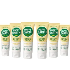 6x Happy Earth Nourishing Cream 100% Natuurlijk Baby & Kids 75 ml