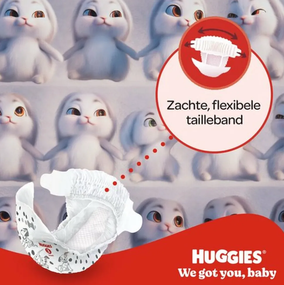 3x Huggies Little Movers Luiers Maat 4 (7 - 18 kg) 50 stuks