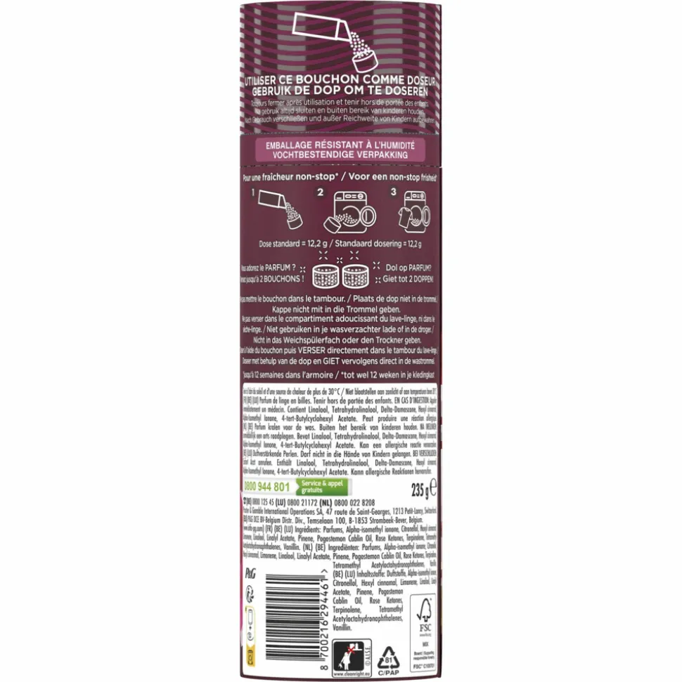 6x Lenor In-Wash Geurbooster Jasmijn & Rose de Mai 19 wasbeurten 235 gr