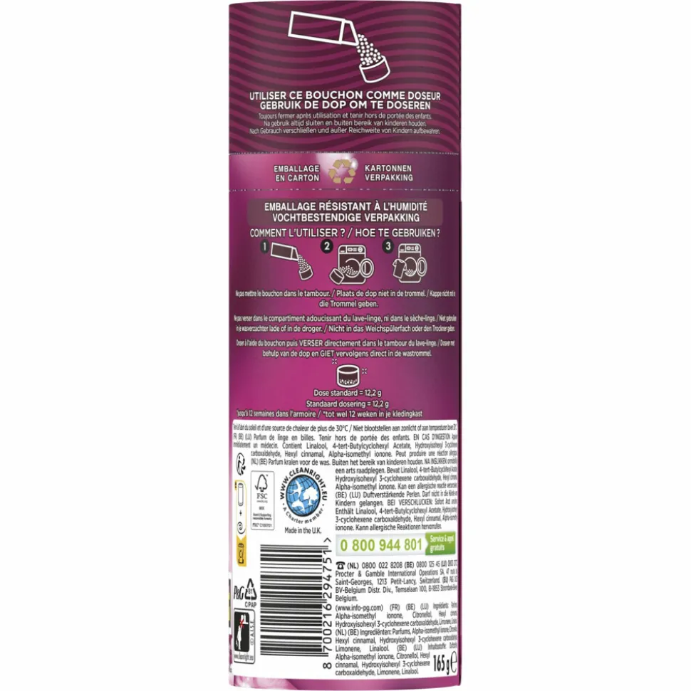 6x Lenor In-Wash Geurbooster Jasmijn & Rose de Mai 13 wasbeurten 165 gr