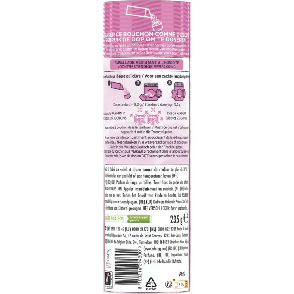 6x Lenor In-wash Geurbooster Zijdebloesem & Pioenroos 19 wasbeurten 235 gr