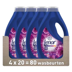 4x Lenor Vloeibaar Wasmiddel Amethist & Bloemenboeket 20 Wasbeurten 900 ml