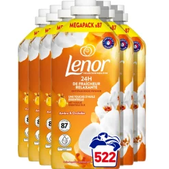 6x Lenor Wasverzachter Amber & Orchidee 87 Wasbeurten 1872 ml